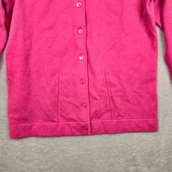 Real Clothes Cardigan Womens Small Pink Silk Cashmere Sweater Career Office Saks - Picture 2 of 10